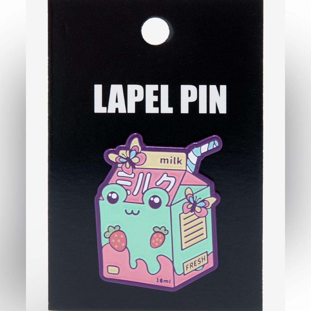 Frog Strawberry Milk Carton Enamel Pin Hot Topic‎